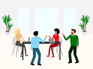 business people in office, talking, meeting, discussion, office, working day, working