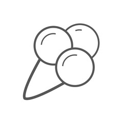 Vector linear icon with ice cream three balls