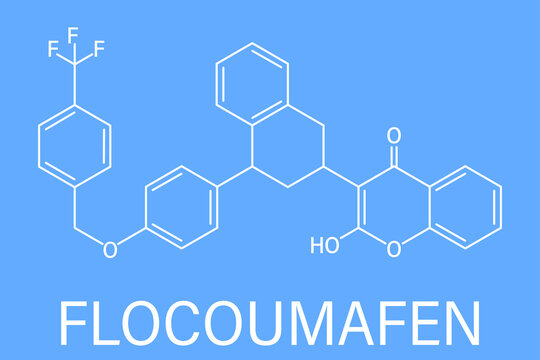 Flocoumafen Rodenticide Molecule (vitamin K Antagonist). Skeletal Formula.