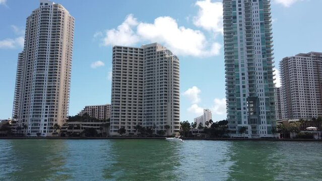 USA, Miami - March, 2019 Stay-at-Home Order due to Covid-19. view of deserted streets . High quality 4k footage