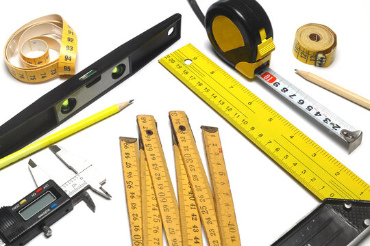 Yellow Measuring tape for tool roulette or ruler. Tape measure template in centimeters. Tapes meter set isolated on black background.