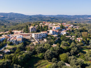 Fototapeta na wymiar Aerial panoramic view of small village in corfu, Greece