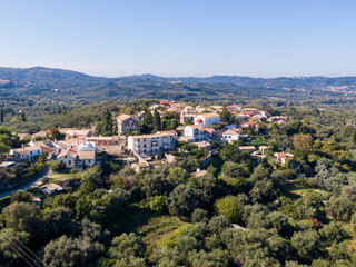 Fototapeta na wymiar Aerial panoramic view of small village in corfu, Greece