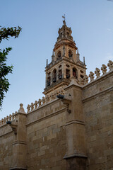 Fototapeta na wymiar Medieval walls with ornament of old mosque in Cordoba, Andalusia, Spain