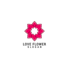Love flower logo icon design template. luxury, premium vector