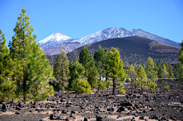 View on top of volcano Mount Teide on Tenerife island, Canary, Spain