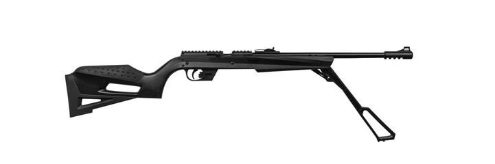 A modern air rifle with a futuristic design. Pneumatic weapons for sports and entertainment....