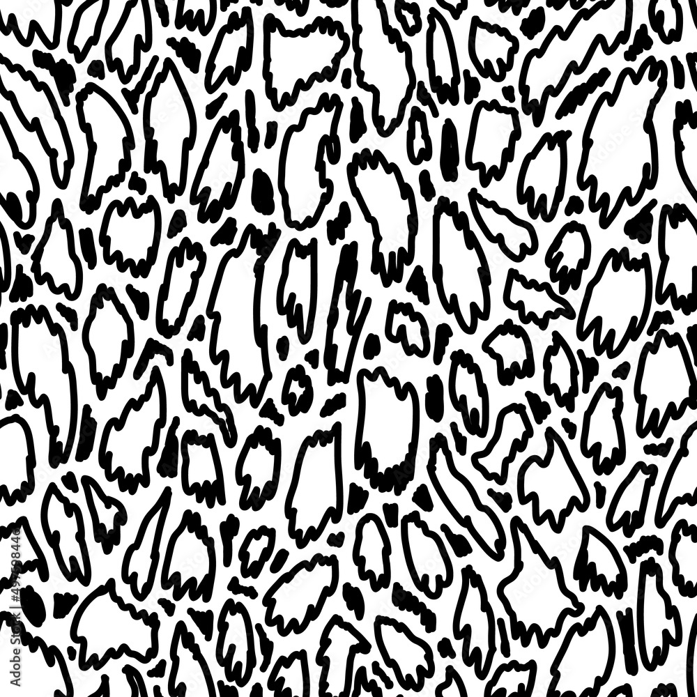 Poster vector seamless pattern. repeatable texture with hand drawn wavy strokes. artistic background.