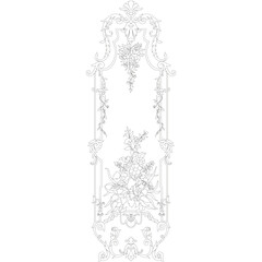 A vertical pan of decorations and roses in the French style