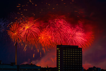 Firework over Moscow. Russia