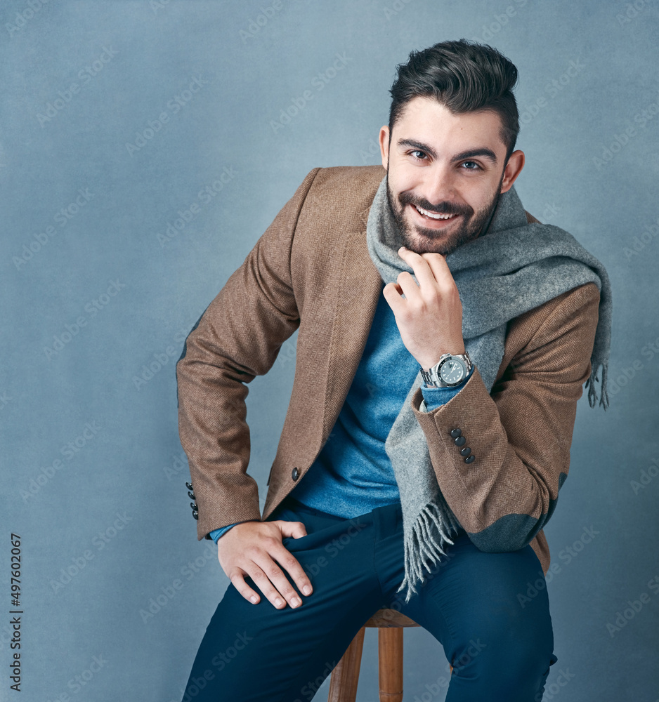 Canvas Prints Why be boring when you can make a statement. Studio shot of a stylishly dressed young man posing against a grey background.