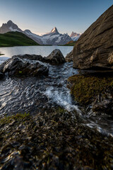 Fototapeta premium fresh water creek at Bachalpsee in the Swiss Alps near Grindelwald