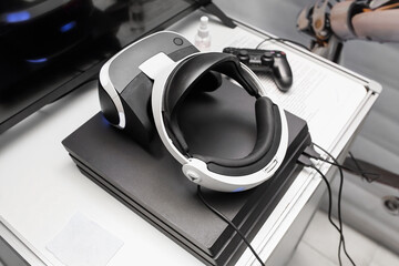 Futuristic virtual reality set at exhibition