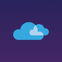 flat vector illustration, sticker icon of clouds for website or weather app	