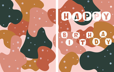 Birthday greeting card. Creative birthday card on an abstract background. Vector illustration