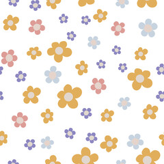 Fototapeta na wymiar pastel floral ditzy seamless vector pattern