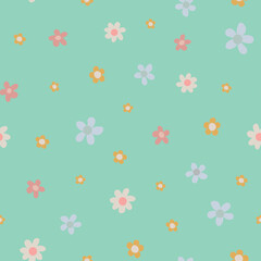 tiny flowers seamless vector pattern