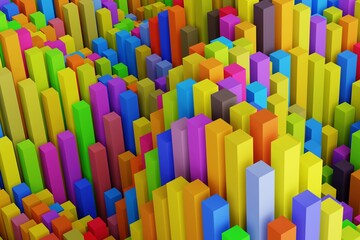 background of colored blocks, cgi render image