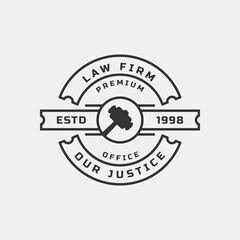 Fototapeta premium Vintage Retro Badge Lawyer Law Office Logo Vector Design Inspiration
