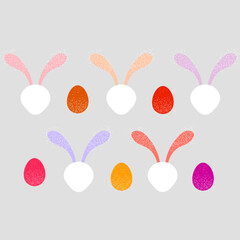 Easter decoration with white dots texture, vector illustration.