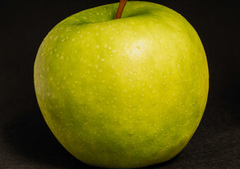 A green apple up close