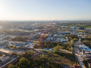 Aerial view of Stolipinovo neighborhood in Plovdiv, Bulgaria