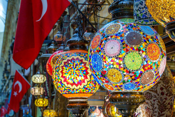 Hanging Colored Turkish Lamps