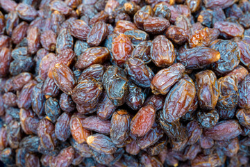Orange brown dates close up in detail