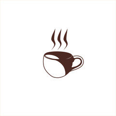 coffee shop logo or icon with oval cup