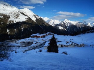 snow covered mountains