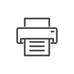 vector illustration of flat line design template printer icon.