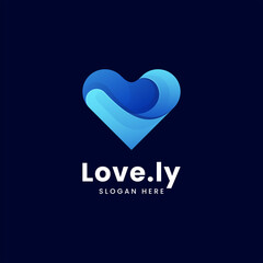 Vector Logo Illustration Lovely Gradient Colorful Style.