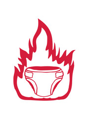 Brennende Windel Feuer 