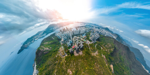 Tiny planet effect of Hong Kong