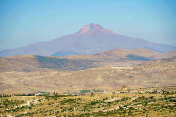 Landscape of Mount Erciyes in Turkey during a sunny summer day