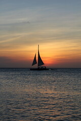 sailboat at sunset