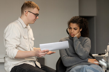 Doctor speaks with patient