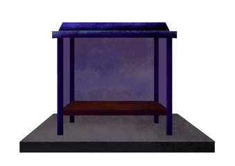 Bus stop isolated on a white background