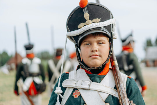  Portrait of a soldier with a rifle in his hands