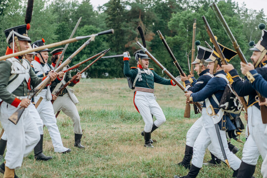Fighting on the battlefield. Reconstruction