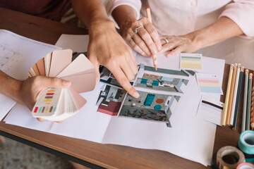 Fashion Designers Decinding On Textile Swatches 