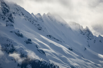 snow covered mountains