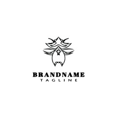 pinstripe logo cartoon icon design template black isolated vector illustration