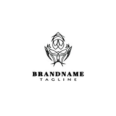 pinstripe logo cartoon icon design template black isolated vector illustration