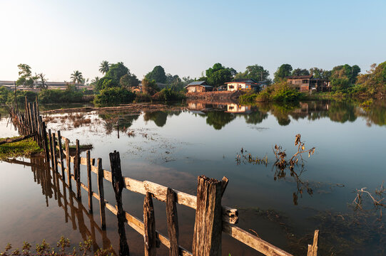 Landscape of a tributary of the mekong river 