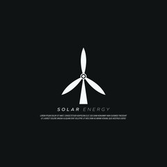 Solar Energy Logo Design Vector. Abstract Logo Concept Template for Solar Energy Power Company with Abstract Sun Icon.
