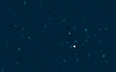 Light BLUE vector template with crystals, triangles.