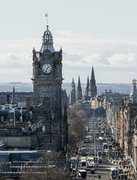 A view looking west along Princes Street, Edinburgh.