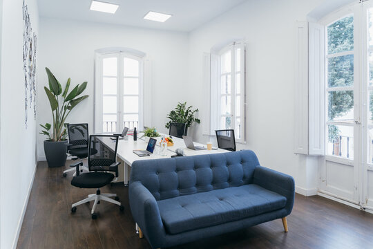 Stylish workplace for working in team