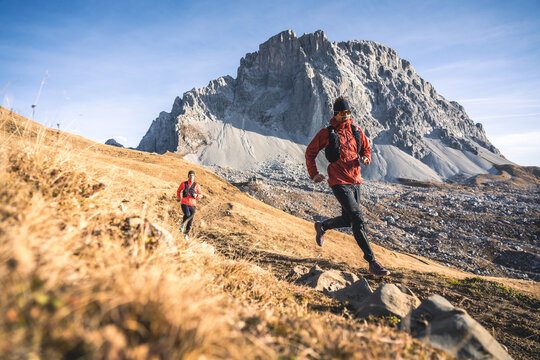 Trail runners in the alps.